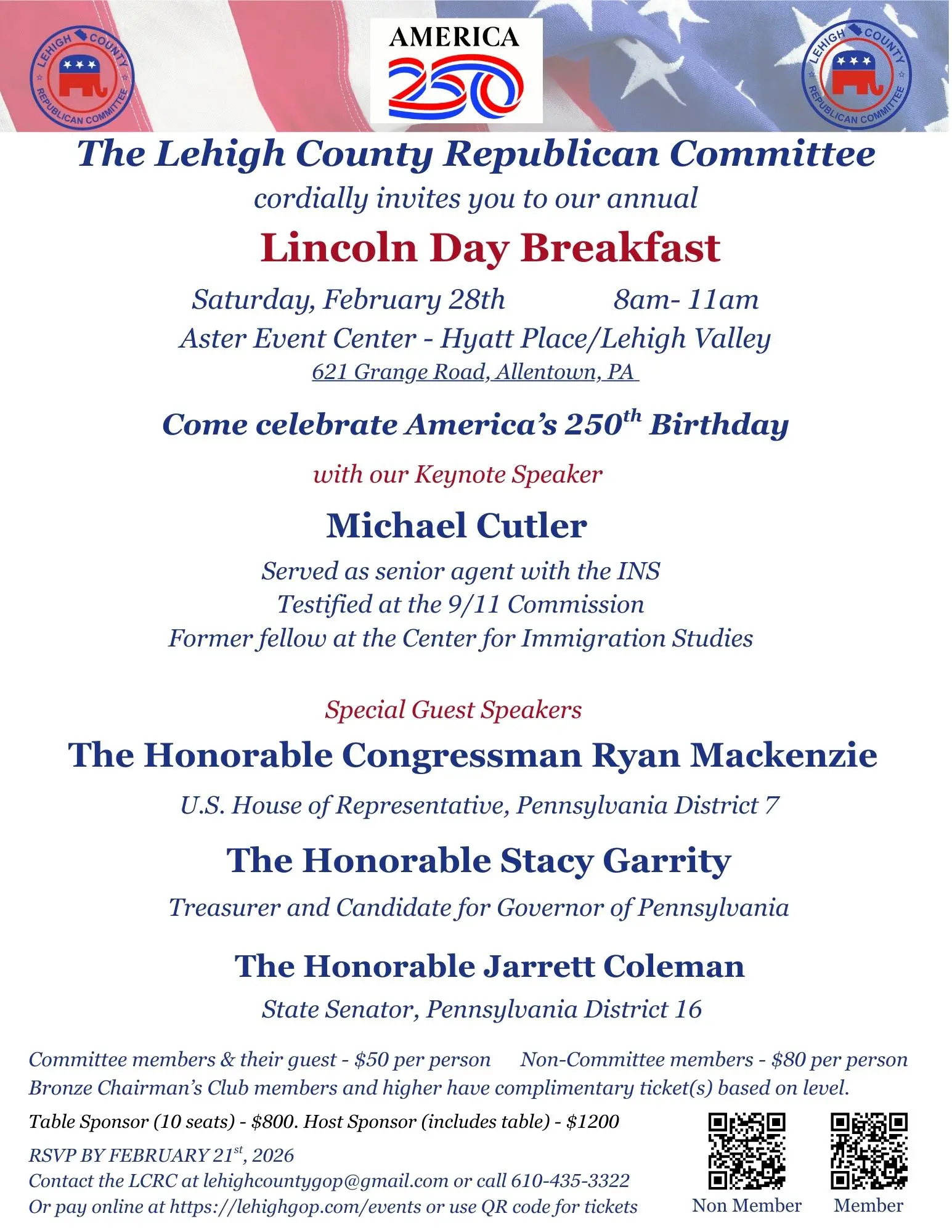 Celebrate America's 250th birthday flyer